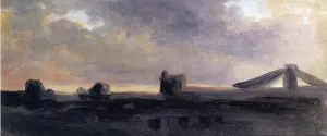Ruins on a Plain at Twilight by Pierre-Henri De Valenciennes Oil Painting