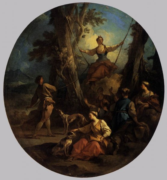 Main Product Photo of The Swing Painting by Pierre-Jacques Cazes
