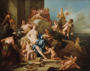 Venus And Mercury by Pierre-Jacques Cazes Oil Painting
