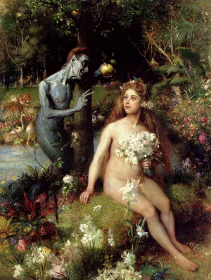 The Temptation of Eve by Pierre Jan Van Der Ouderaa Oil Painting