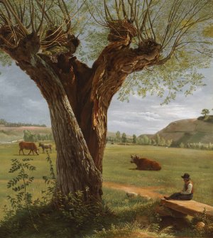 Pollard Willow by Pierre Jean Boquet Oil Painting