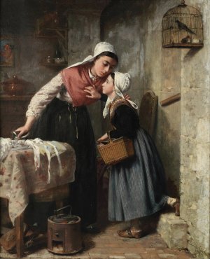 The Errand by Pierre Jean Edmond Castan Oil Painting