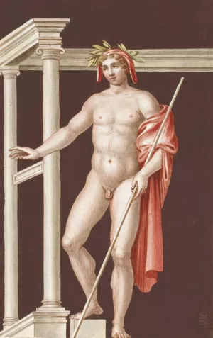 Dipinta nella stanza al numero V, conforme il contro della pianta. by Pierre-Jean Mariette Oil Painting