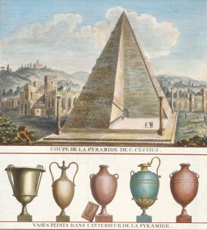 Oupe de la pyramide de C. Cestius. Vases peints dans l'interieur de la pyramide. by Pierre-Jean Mariette Oil Painting