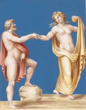 Pittura a laterale alla porta G. Oil painting by Pierre-Jean Mariette
