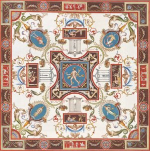 Pittura nella voltadel sepolcro, alla littera Q. notato nella pianta; nella Villa di Mon. Corsini fuori la porta di S. Pancratio. by Pierre-Jean Mariette Oil Painting