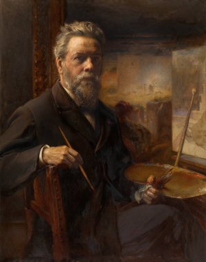 Self Portrait by Pierre Jean Van Der Ouderaa Oil Painting