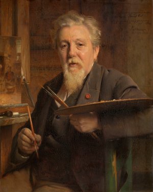 The Painter Jan David Col by Pierre Jean Van Der Ouderaa Oil Painting