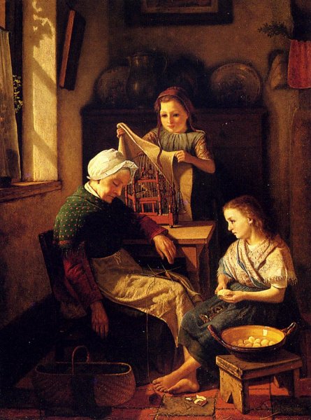 Main Product Photo of The Grandmother Painting by Pierre Joseph Toussaint