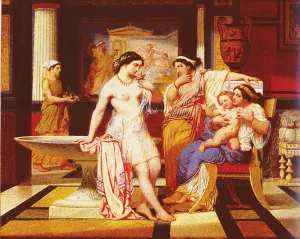 Ladies In A Pompeian Interior by Pierre Jules Jollivet - Oil Painting Reproduction