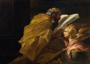 St Matthew the Evangelist by Pierre-Louis Cretey Oil Painting