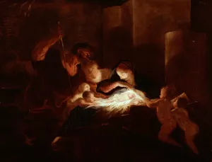 The Nativity by Pierre-Louis Cretey Oil Painting