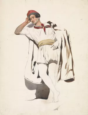 Staande jongeman by Pierre Louis Dubourcq Oil Painting