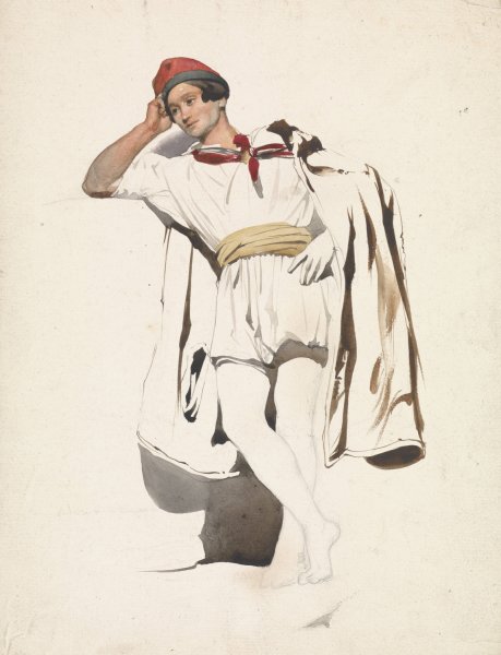Staande jongeman  by Pierre Louis Dubourcq - Hand-Painted Oil Painting Reproduction
