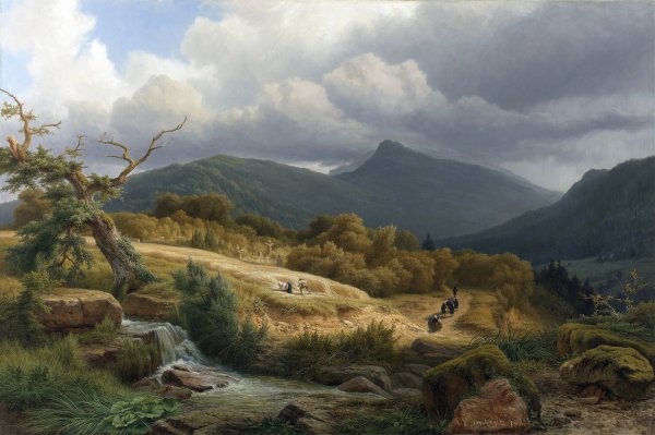 The Cemetery at Baden-Baden  by Pierre Louis Dubourcq - Hand-Painted Oil Painting Reproduction