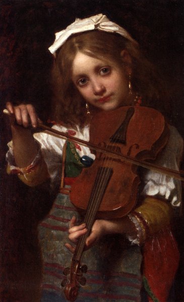 Main Product Photo of The Young Violinist Painting by Pierre-Louis-Joseph De Coninck