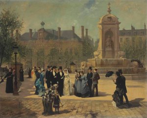 The Wedding Procession by Pierre-Marie Beyle Oil Painting