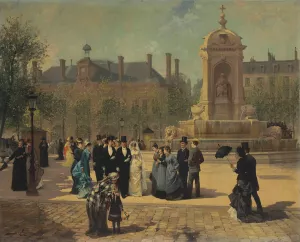 The Wedding Procession by Pierre-Marie Beyle Oil Painting
