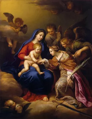 Mystic Marriage of St Catherine Oil painting by Pierre Mignard
