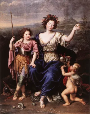 The Marquise de Seignelay and Two of Her Children by Pierre Mignard - Oil Painting Reproduction