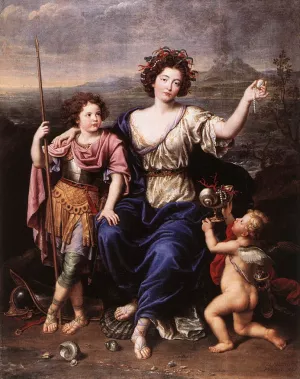 The Marquise de Seignelay and Two of Her Children Oil painting by Pierre Mignard