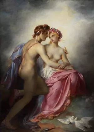 Venus And Adonis by Pierre-Narcisse Guerin Oil Painting