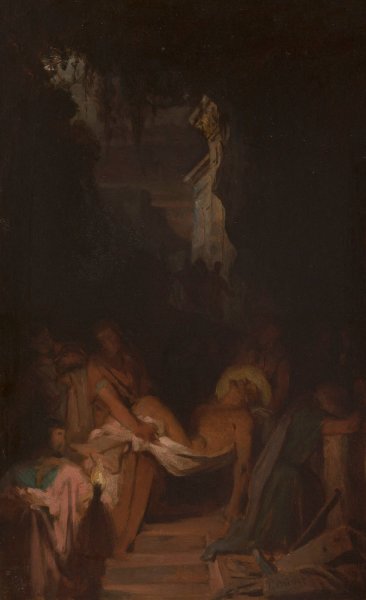The Entombment  by Pierre-Nicolas Brisset - Hand-Painted Oil Painting Reproduction