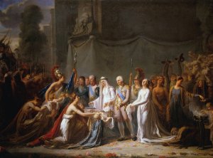 Allegorie de l'entree de Louis XVIII a Paris, le 3 mai 1814 by Pierre Nicolas Legrand Oil Painting