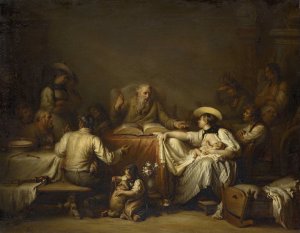 Devotion at Home by Pierre Nicolas Legrand Oil Painting