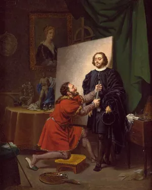 Aretino in the Studio of Tintoretto painting by Pierre-Nolasque Bergeret