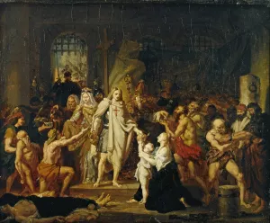 Saint Louis a Damiette by Pierre-Nolasque Bergeret Oil Painting