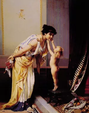 A Warm Exchange Oil painting by Pierre Oliver Joseph Coomans