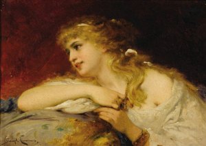 Portrait of a Woman by Pierre Olivier Joseph Coomans Oil Painting