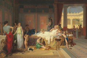 The Last Hour of Pompeii - The House of the Poet by Pierre Olivier Joseph Coomans Oil Painting
