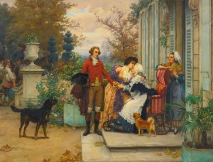 A Fond Farewell by Pierre Outin Oil Painting