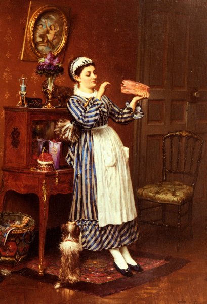 Les Bonbons de Madame by Pierre Outin - Hand-Painted Oil Painting Reproduction