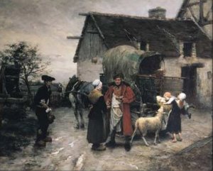 The Sold Lamb by Pierre Outin Oil Painting