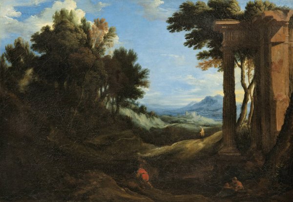 Landscape With Antique Ruins by Pierre Patel The Elder - Hand-Painted Oil Painting Reproduction