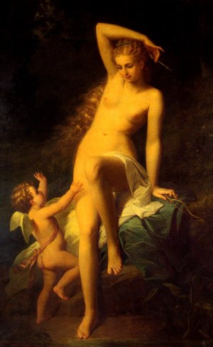 Nymphe Desarmant L'Amour by Pierre Paul Emmenuel De Pommayrac Oil Painting