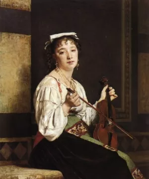 Italian Musician by Pierre Paul Leon Glaize Oil Painting