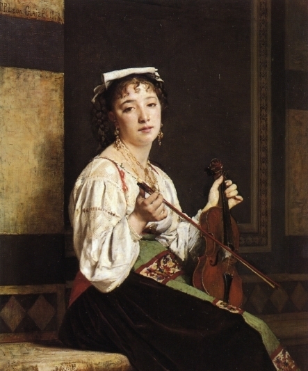 Main Product Photo of Italian Musician Painting by Pierre Paul Leon Glaize