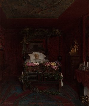 Victor Hugo sur son lit de mort by Pierre Paul Leon Glaize Oil Painting