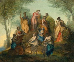 Apollo And The Nine Muses On Mount Parnassus by Pierre-Paul Prud'Hon Oil Painting