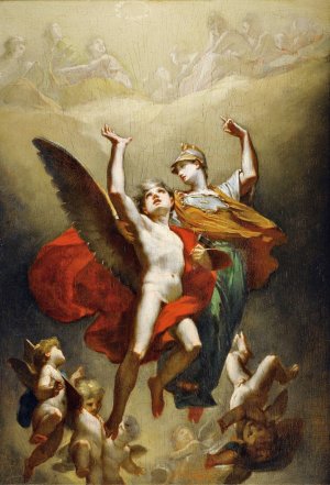 Minerve Leading The Genius Of Arts To Immortality by Pierre-Paul Prud'Hon Oil Painting