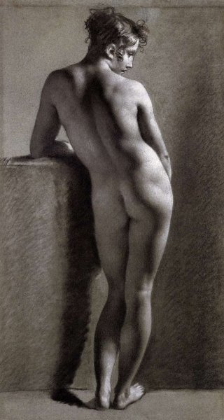 Nude Viewed from Behind by Pierre-Paul Prud Hon - Hand-Painted Oil Painting Reproduction