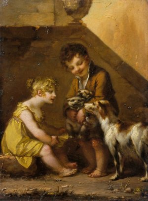 Puppies Oil painting by Pierre-Paul Prud'Hon