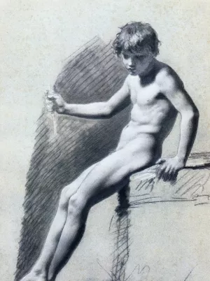 Seated Nude Figure by Pierre-Paul Prud Hon Oil Painting