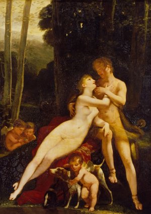 Venus and Adonis Oil painting by Pierre-Paul Prud'Hon
