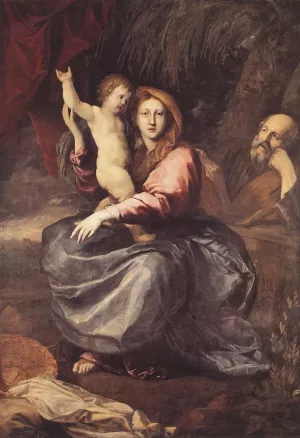 The Holy Family at the Palm-tree by Pierre Puget Oil Painting