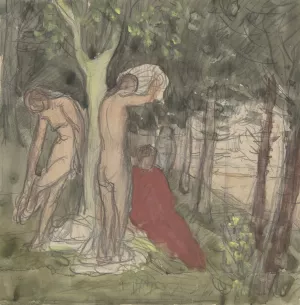 Bathers by Pierre Puvis De Chavannes Oil Painting